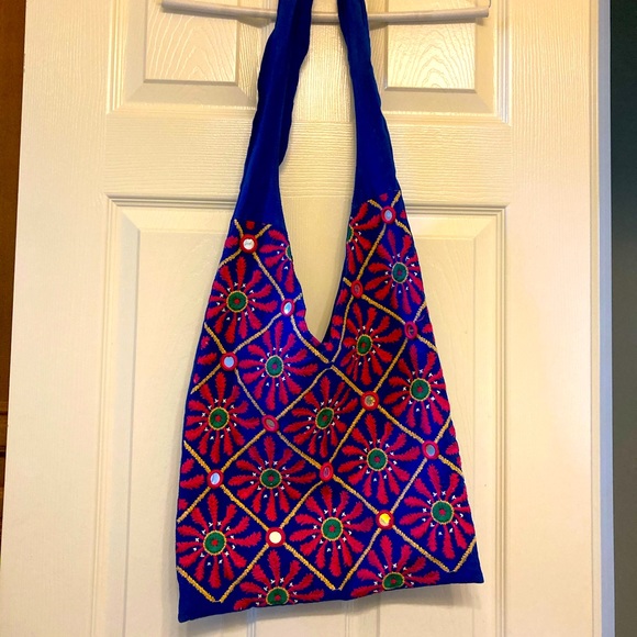 Handbags - BOHO/Tribal Bag Embroidered with Mirrors